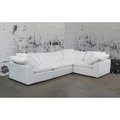 Sunset Trading Sunset Trading SU-1458-81-3C-1A Cloud Puff Slipcovered Modular Sectional Sofa - Performance White  4 Piece SU-1458-81-3C-1A